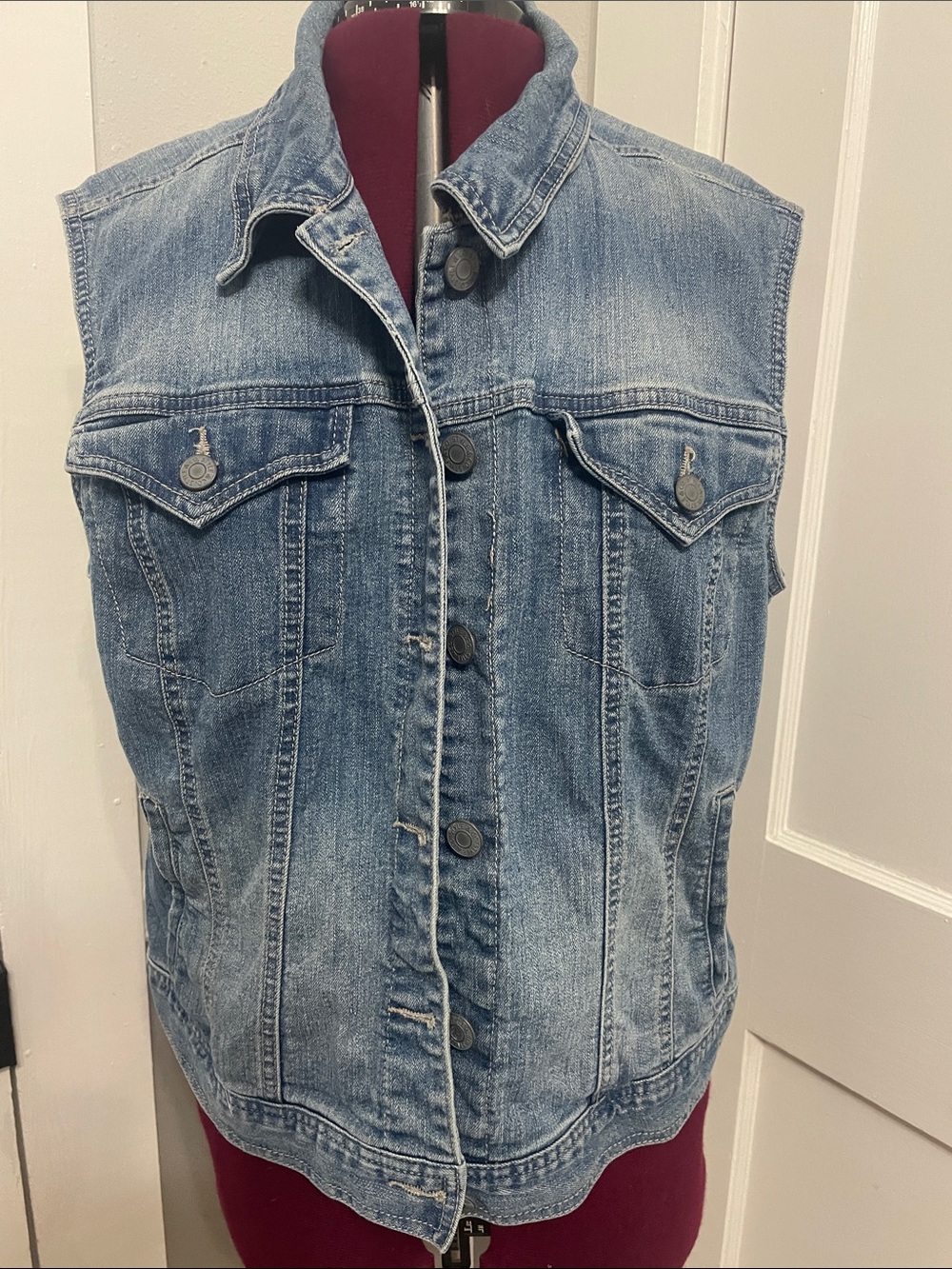 Style & Co. Light Blue Denim Vest